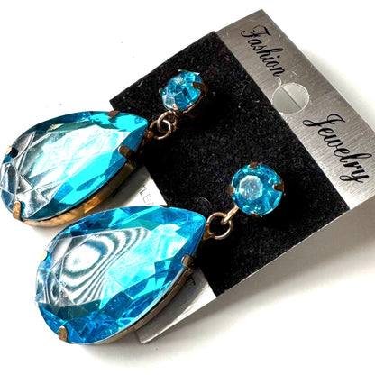 Dangle Earrings blue teardrop