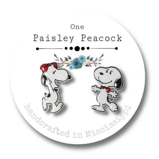 Stud Earrings-Snoopy & Belle