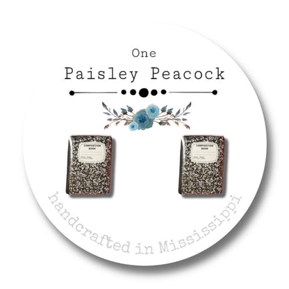 Stud Earrings-composition book