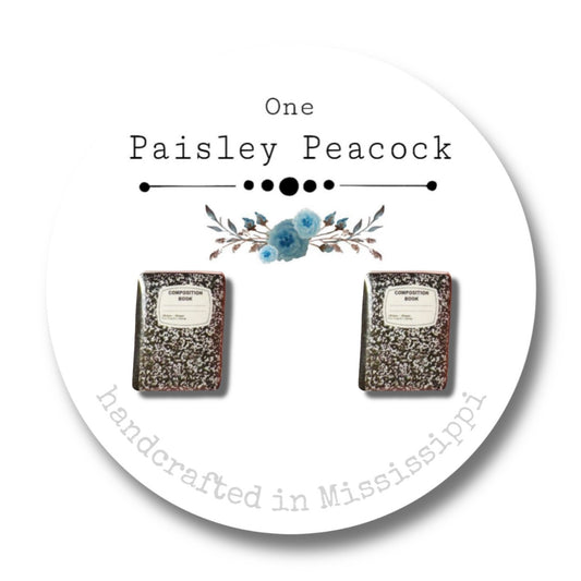 Stud Earrings-composition book