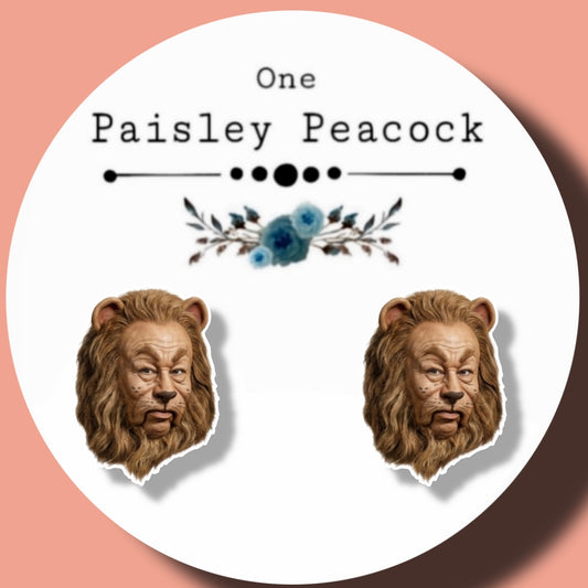 Cowardly lion earrings Wizard of Oz