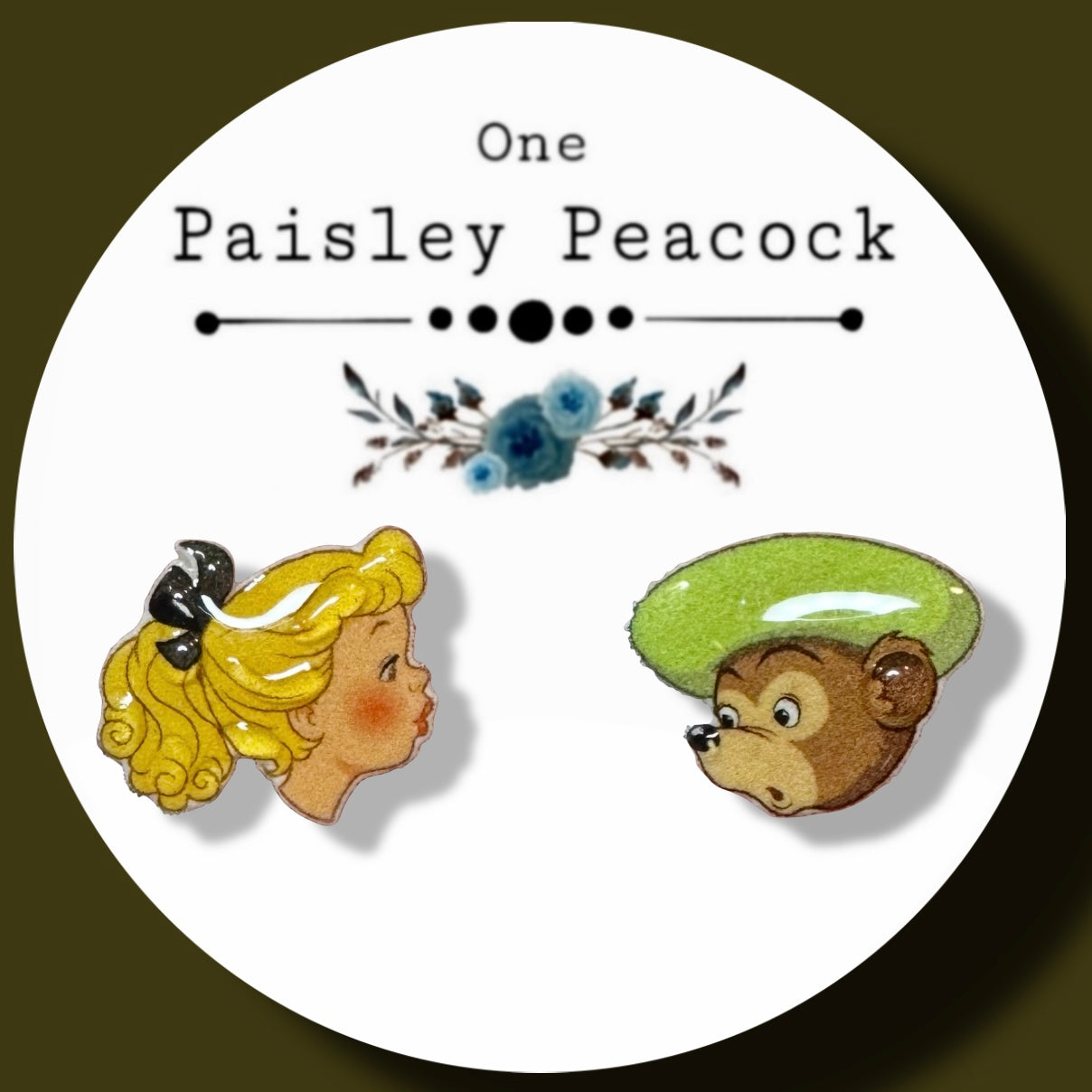 Goldilocks and little bear inspired stud earrings