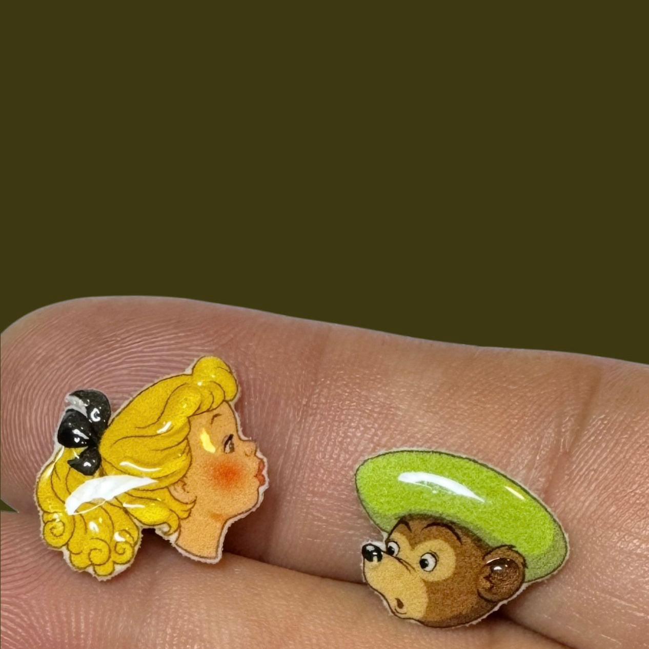 Goldilocks and little bear inspired stud earrings