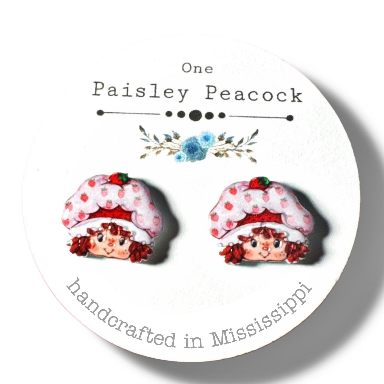Retro Strawberry Shortcake stud earrings