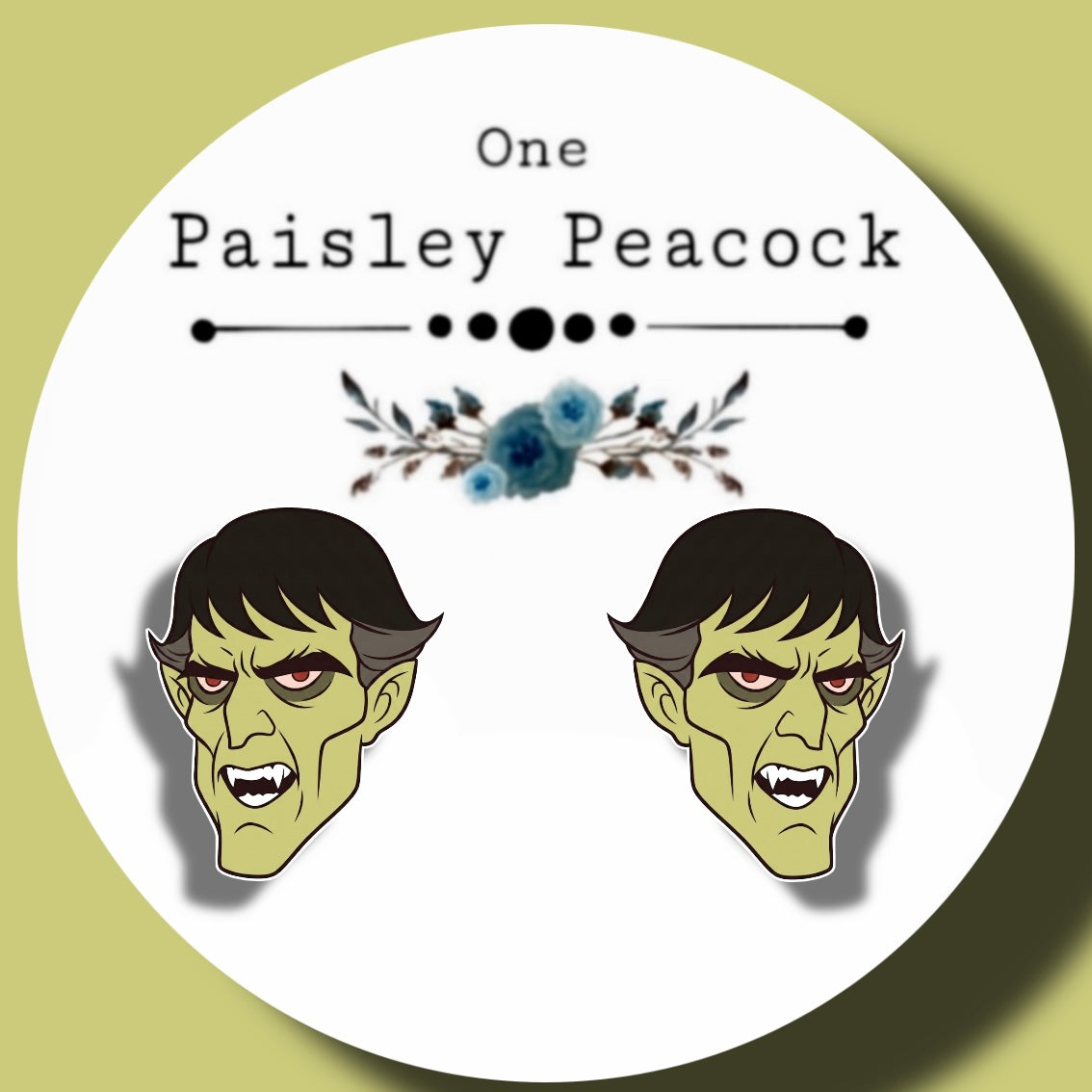 BARNABAS COLLINS DARK SHADOWS INSPIRED HANDMADE STUD EARRINGS