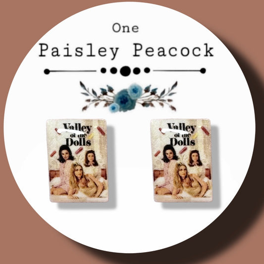 Valley of the Dolls inspired handmade stud earrings