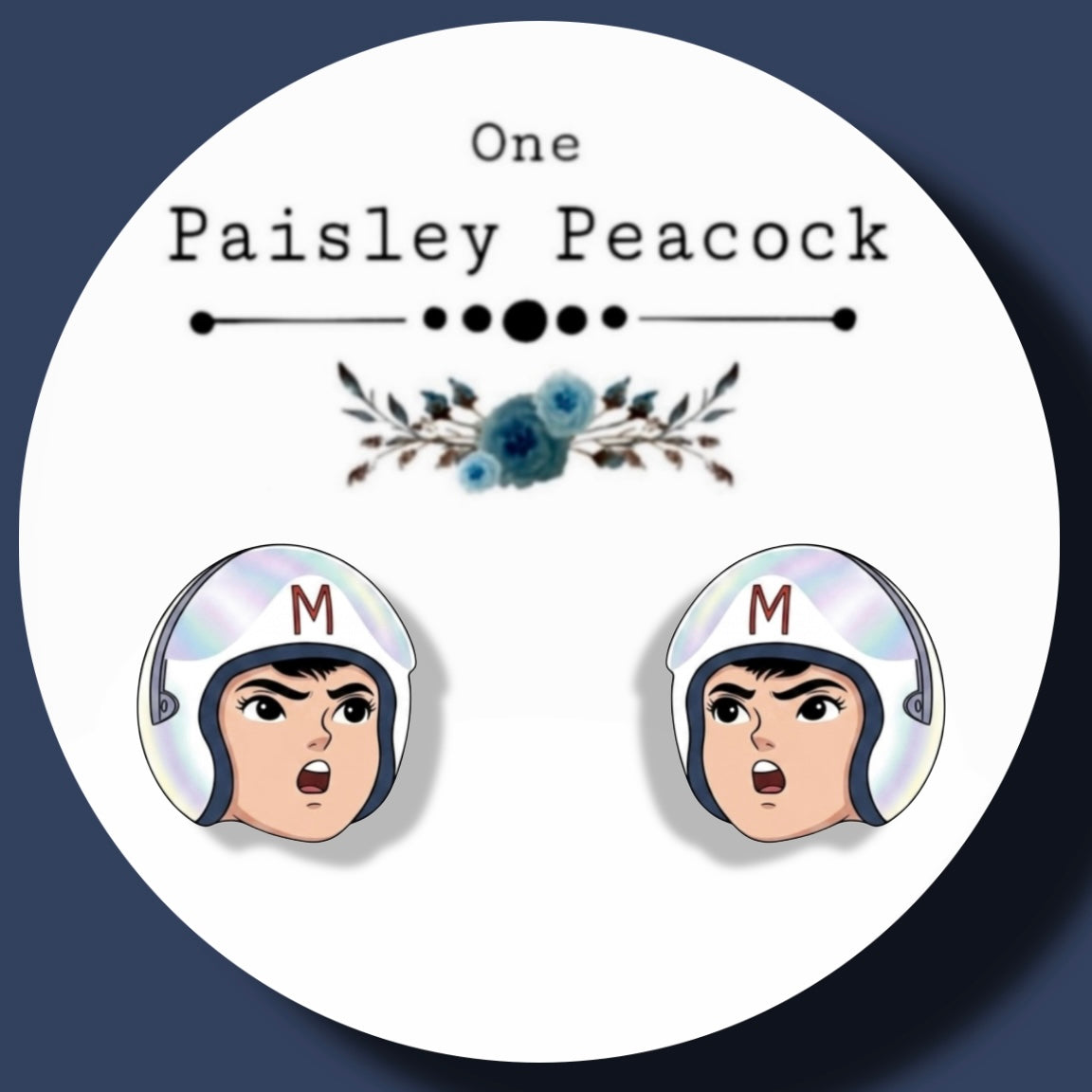 SPEED RACER INSPIRED HANDMADE STUD EARRINGS
