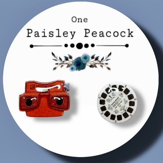 View master inspired handmade stud earrings 1960’s circa